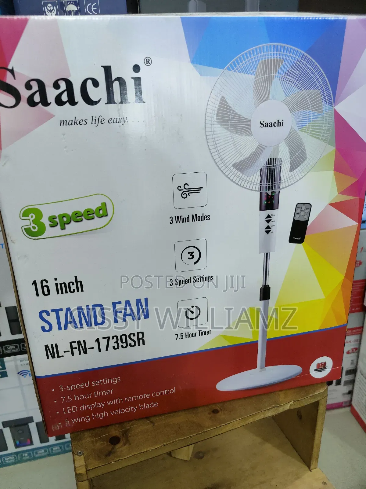 Saachi Stand Fan With Remote/16 Inch Stand Fan With Remote