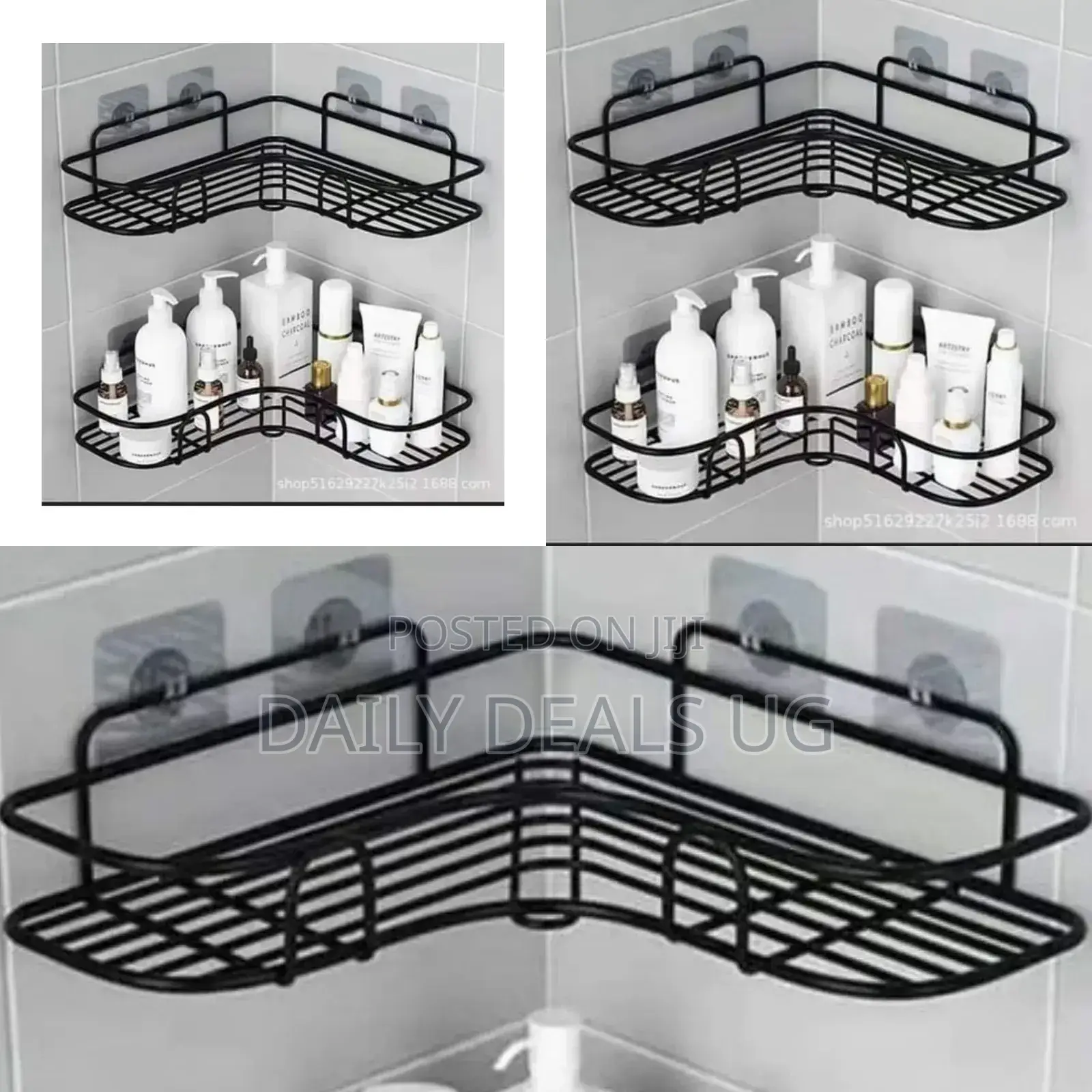 Double Metallic Bathroom Shelf Rack