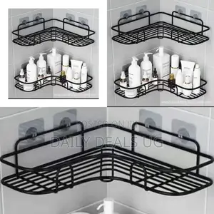 Double Metallic Bathroom Shelf Rack