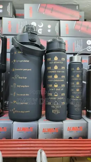 Black Sports Fitness Water Bottle