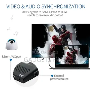 AUDIO and Power for PC VGA Source Output to TV