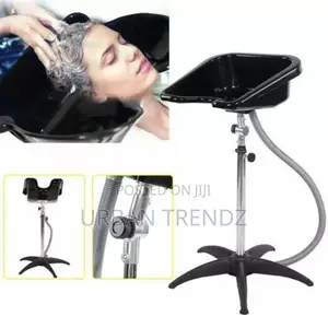 Portable Adjustable Salon Sink for Washing Hair-Black