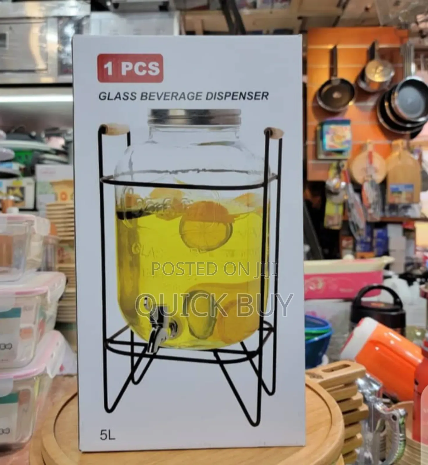 Convenient Smart Clear Glass Beverage Dispenser 5L