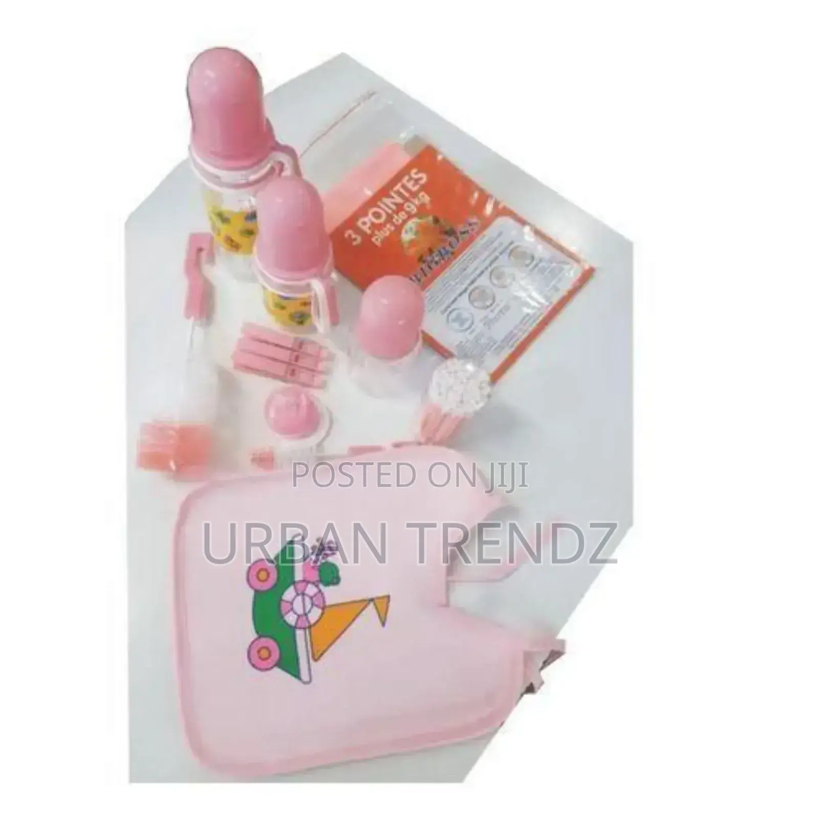 A Set of Three Baby Bottles With Helpers Design Vary - Pink