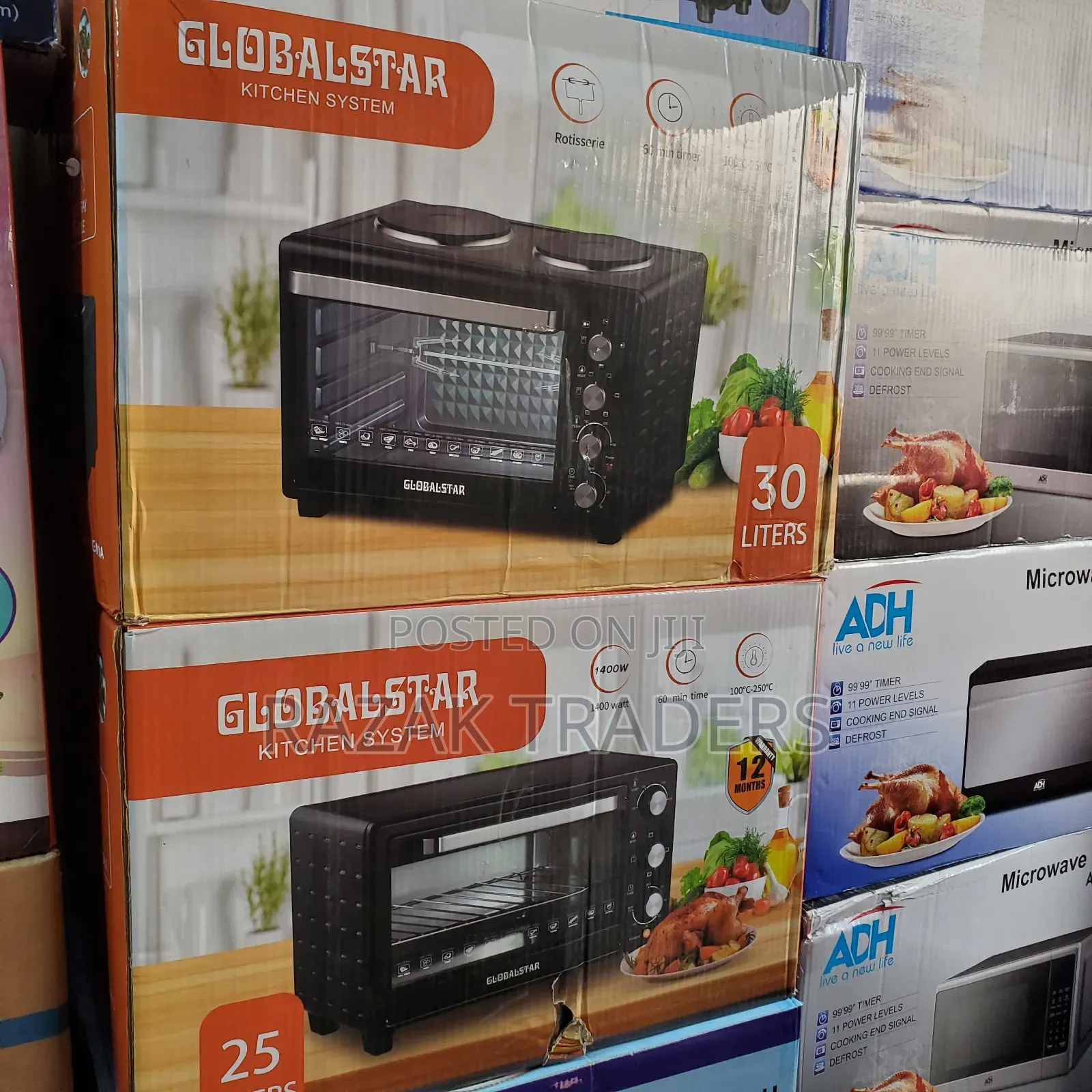 Global Star Microwave Oven /Two Hot Plates 30 Litre
