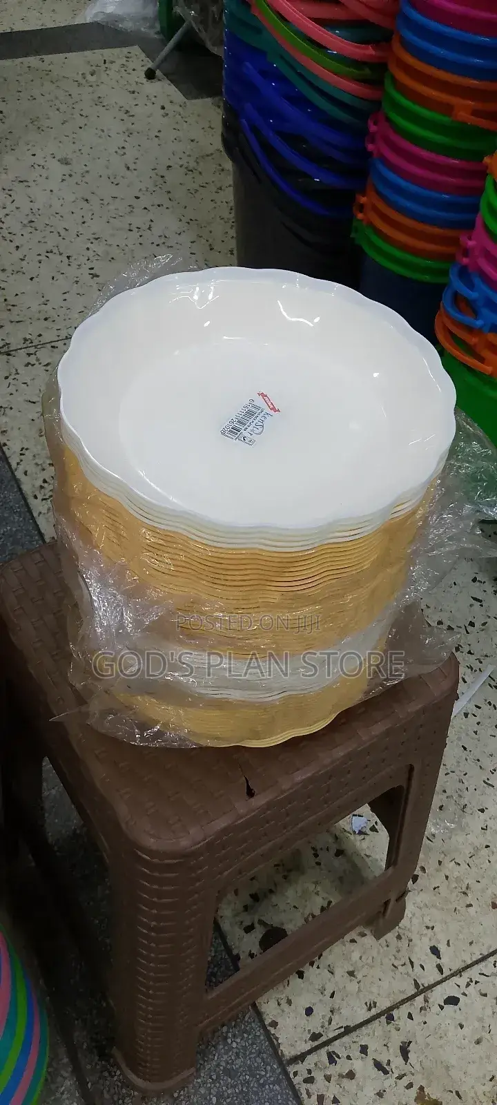 Rice Plastic Plates 12pcs
