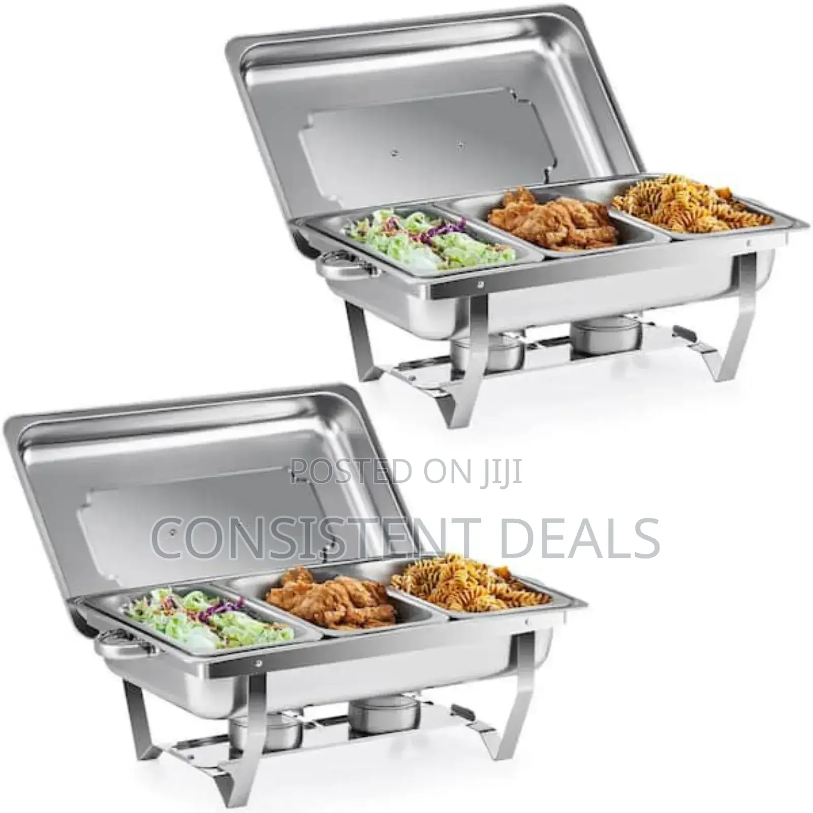 Tripple Compartment Stainless Steel Chaffing Dish