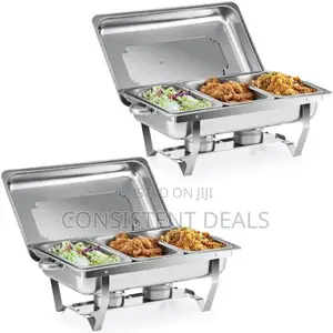 Tripple Compartment Stainless Steel Chaffing Dish