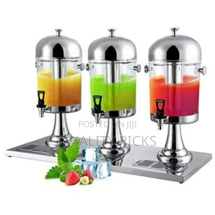 24 Litre, Triple Tank Water Jug, Juice Dispenser Can- Silver