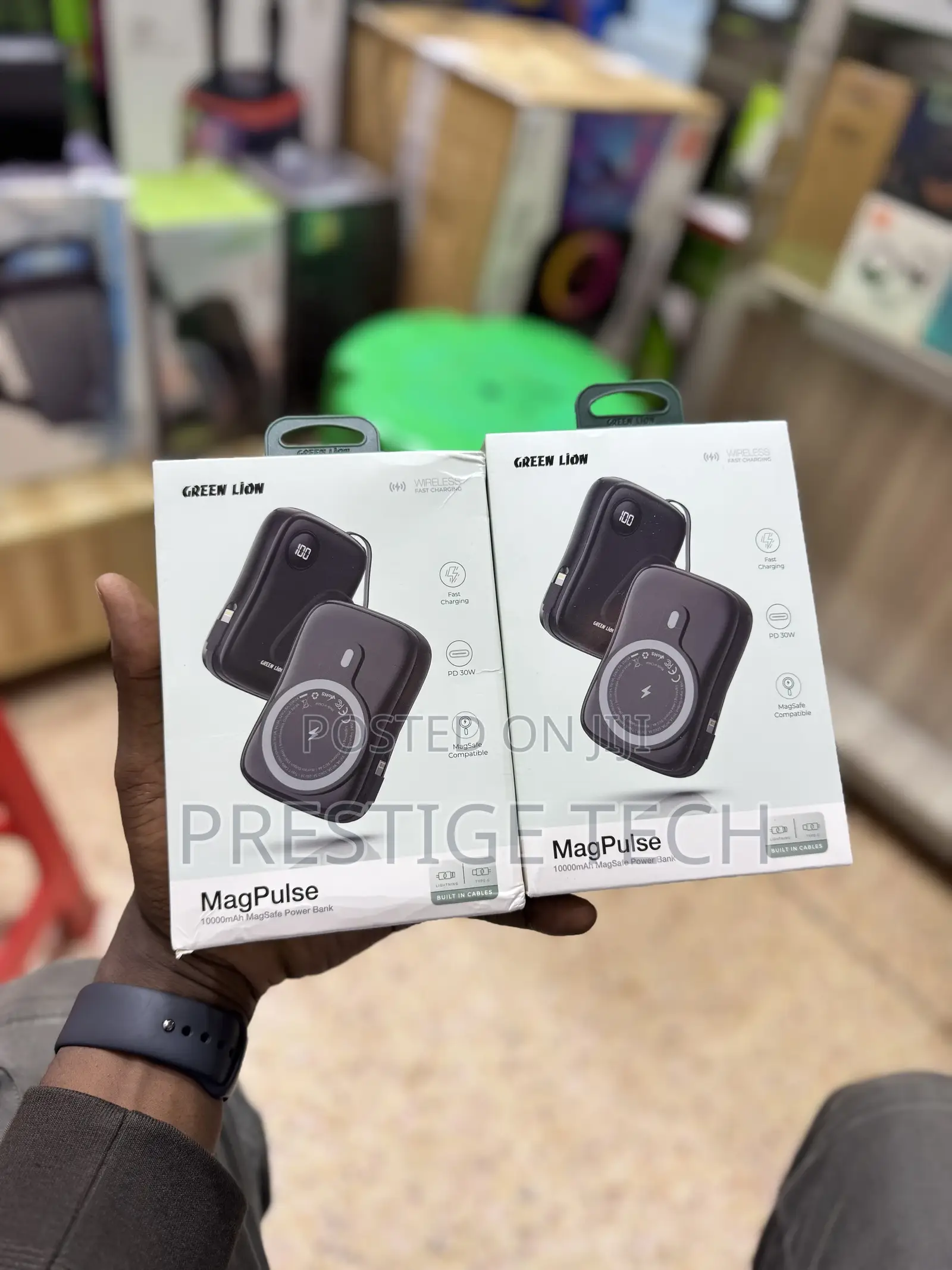 Green Lion Magpulse Magsafe Powerbank 10,000mah With Cables