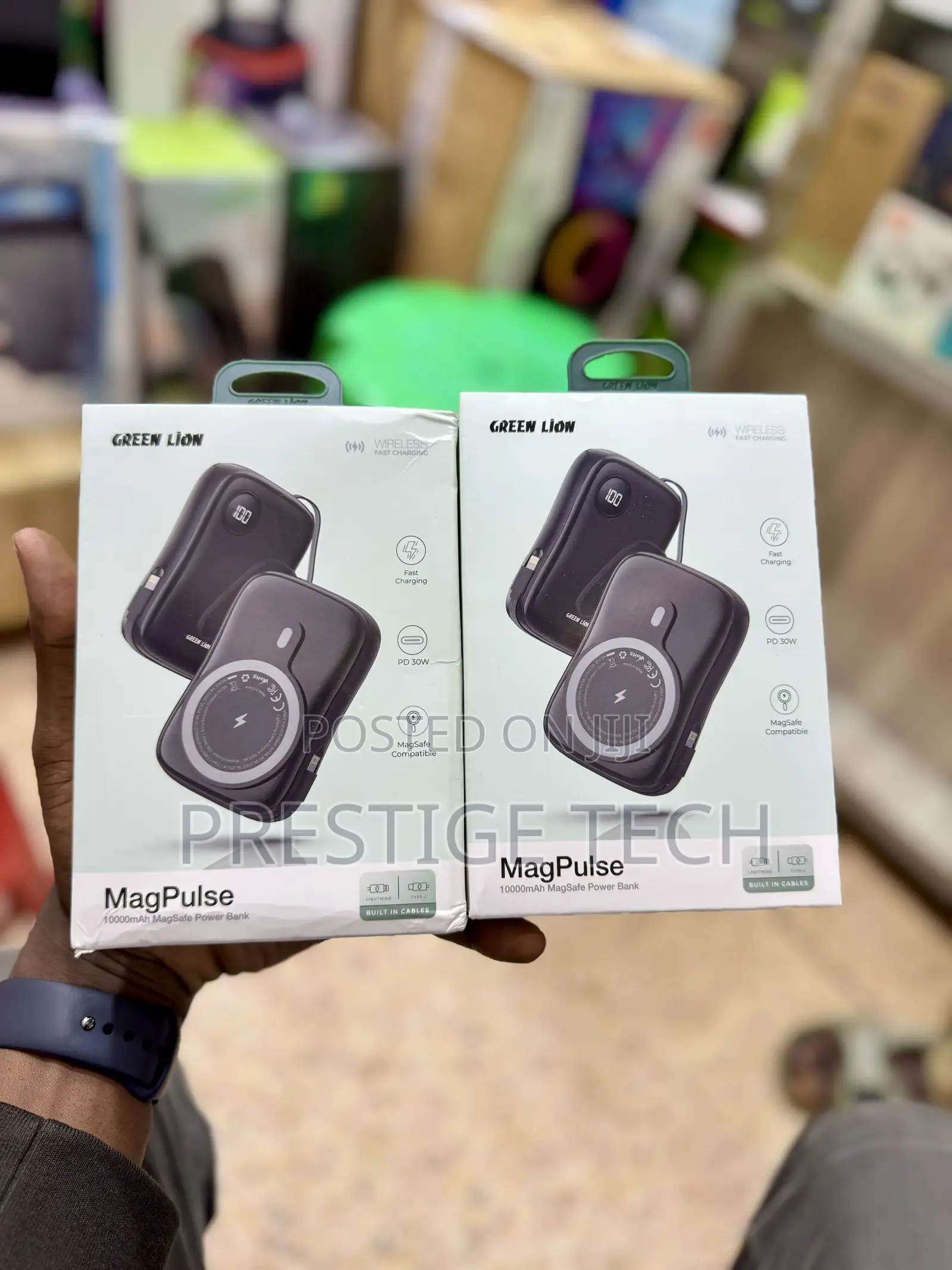 Green Lion Magpulse Magsafe Powerbank 10,000mah With Cables
