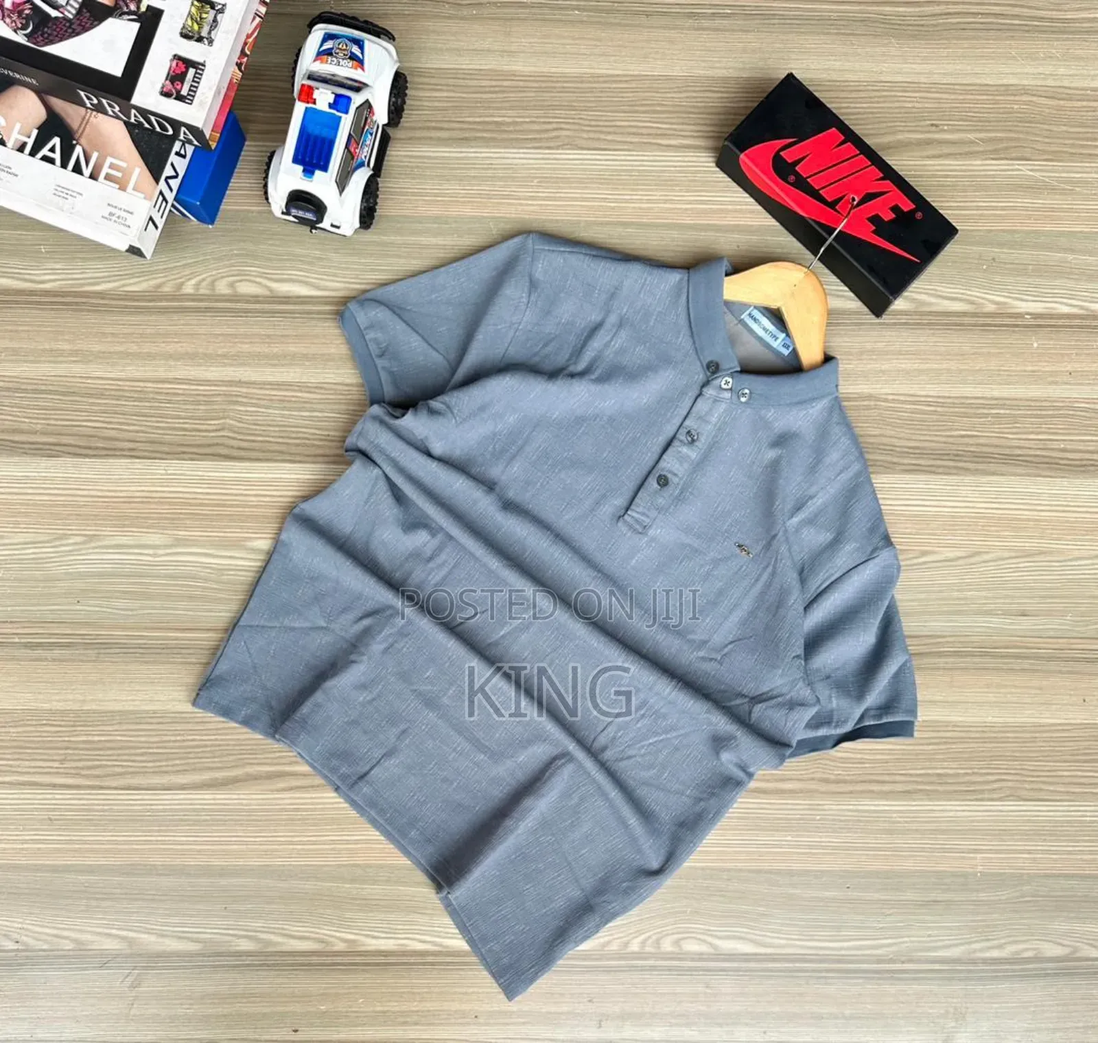 Grey Polo Collar T Shirt. Simple and Classic