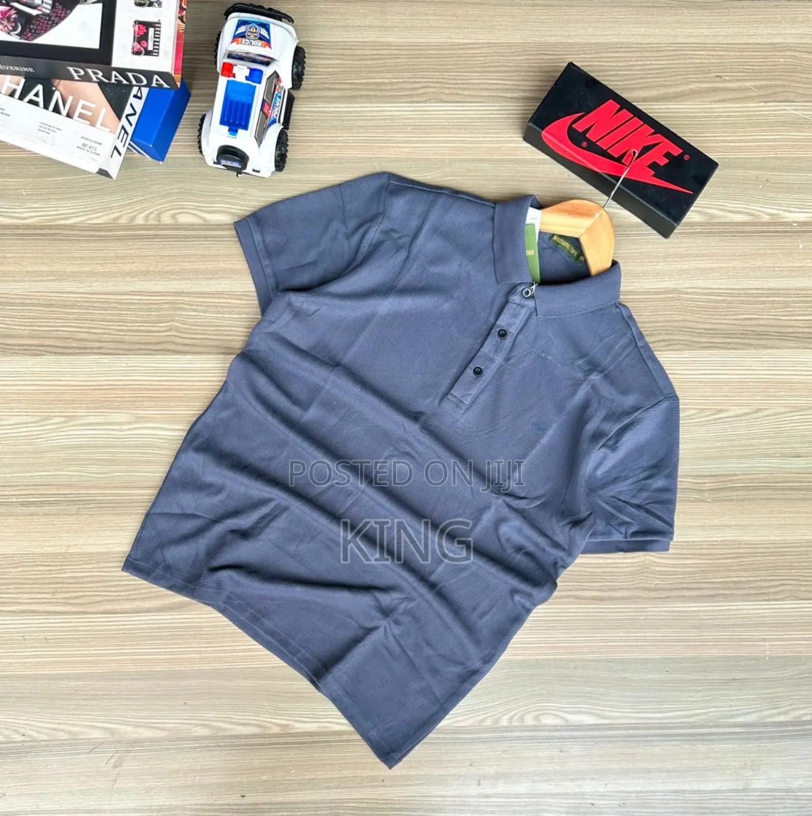 Lte Grey Polo Collar T Shirt. Simple and Classic