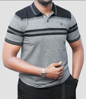 Photo - Vintage Stripes Polo Collar T Shirt. Simple and Classic