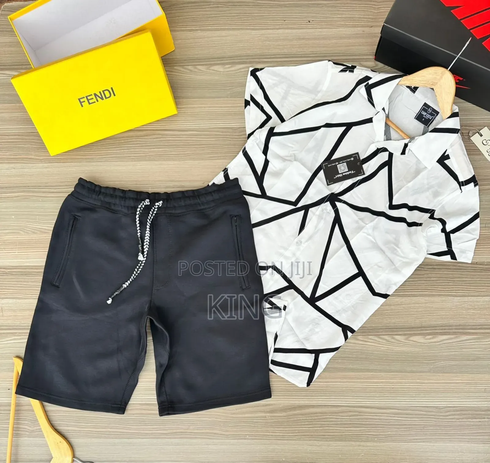 Black White Shirt and Short. 2in1