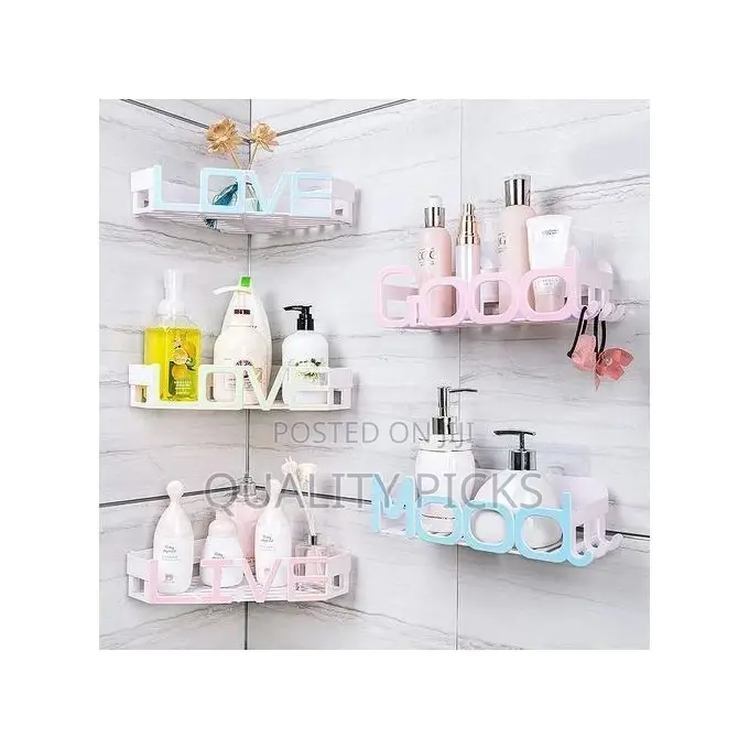 2 Piece Letter Wall Mounted Lotion Soap Bathroom Shelf Rack