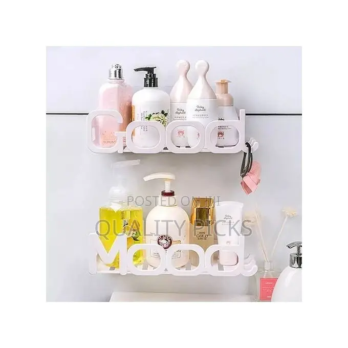 2 Piece Letter Wall Mounted Lotion Soap Bathroom Shelf Rack