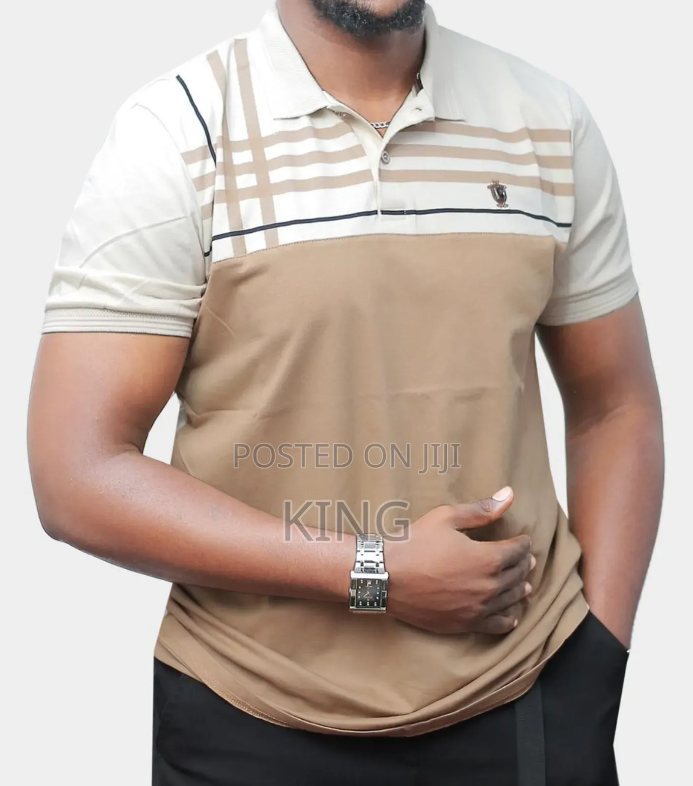 Beige Classic Trending Polo T-Shirts.
