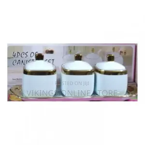 Set of 3 Coffee and Sugar Ceramic Gold – Colour May Vary