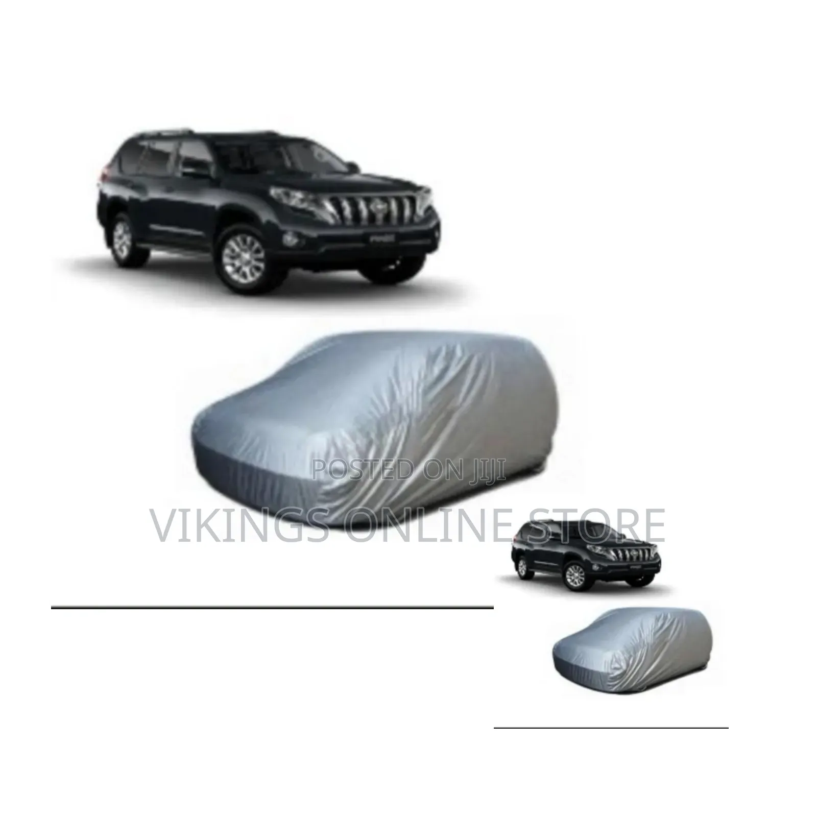 1pc Car Cover Waterproof for Land Cruiser Grey