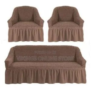 3 + 1 + 1 Elastic Sofa Seat Cover Set - Brown