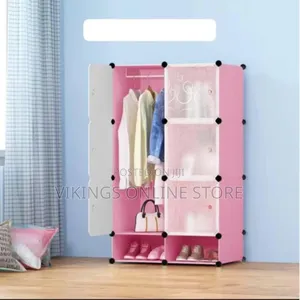 Plastic Closet 2 Column Wardrobe - Pink