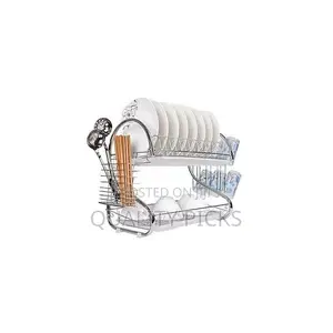 2 Tier Steel Plate Dish Drying Draining Rack