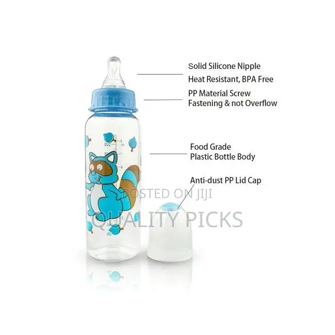 Set of 3 Milk Baby Feeding Bottle 240 Ml-Multi-Colours