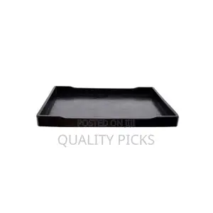 3 Pieces of Melamine Dinner Serving Trays Platters-Black.