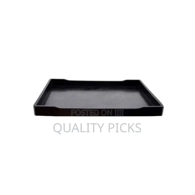 3 Pieces of Melamine Dinner Serving Trays Platters-Black.