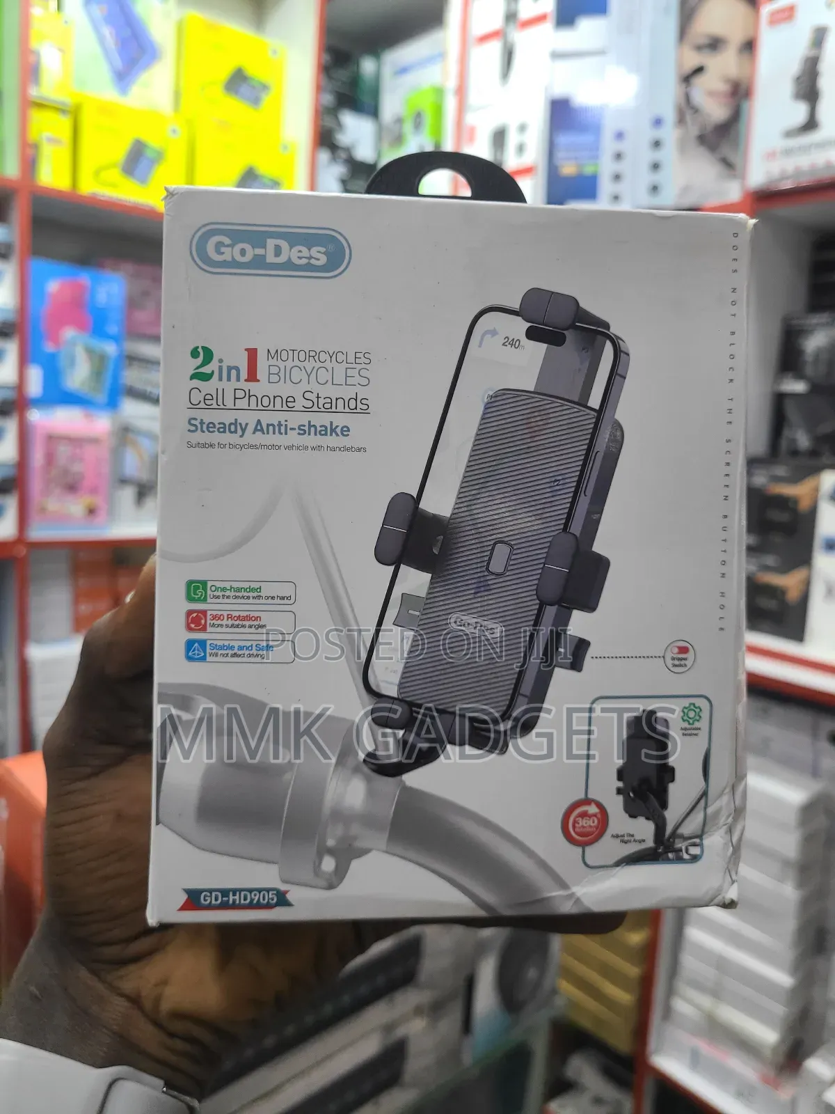 GO DES 2in1 Motorcycles,Bicycles Phone Holder