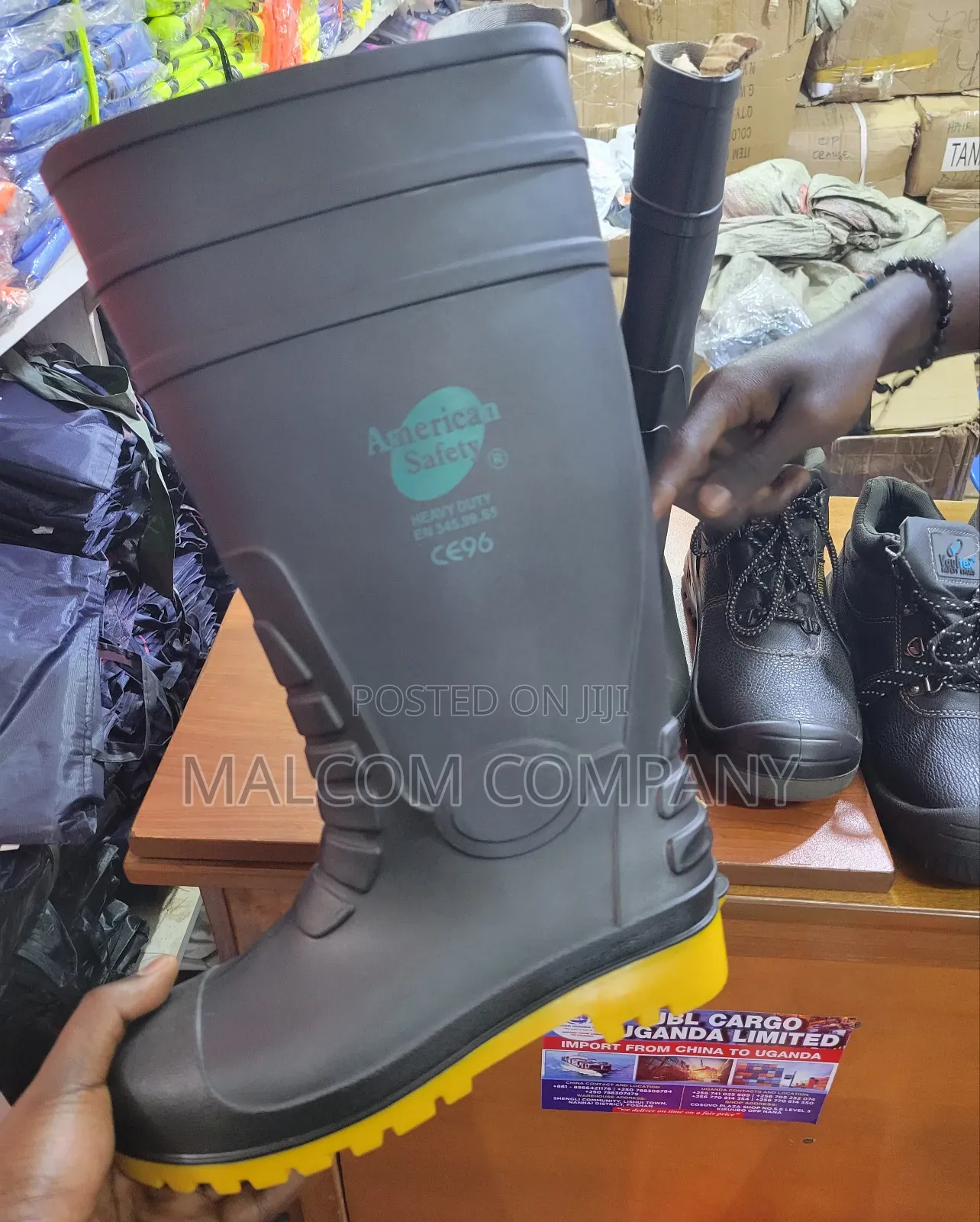 American Safety Gum Boots With Steel Toe.