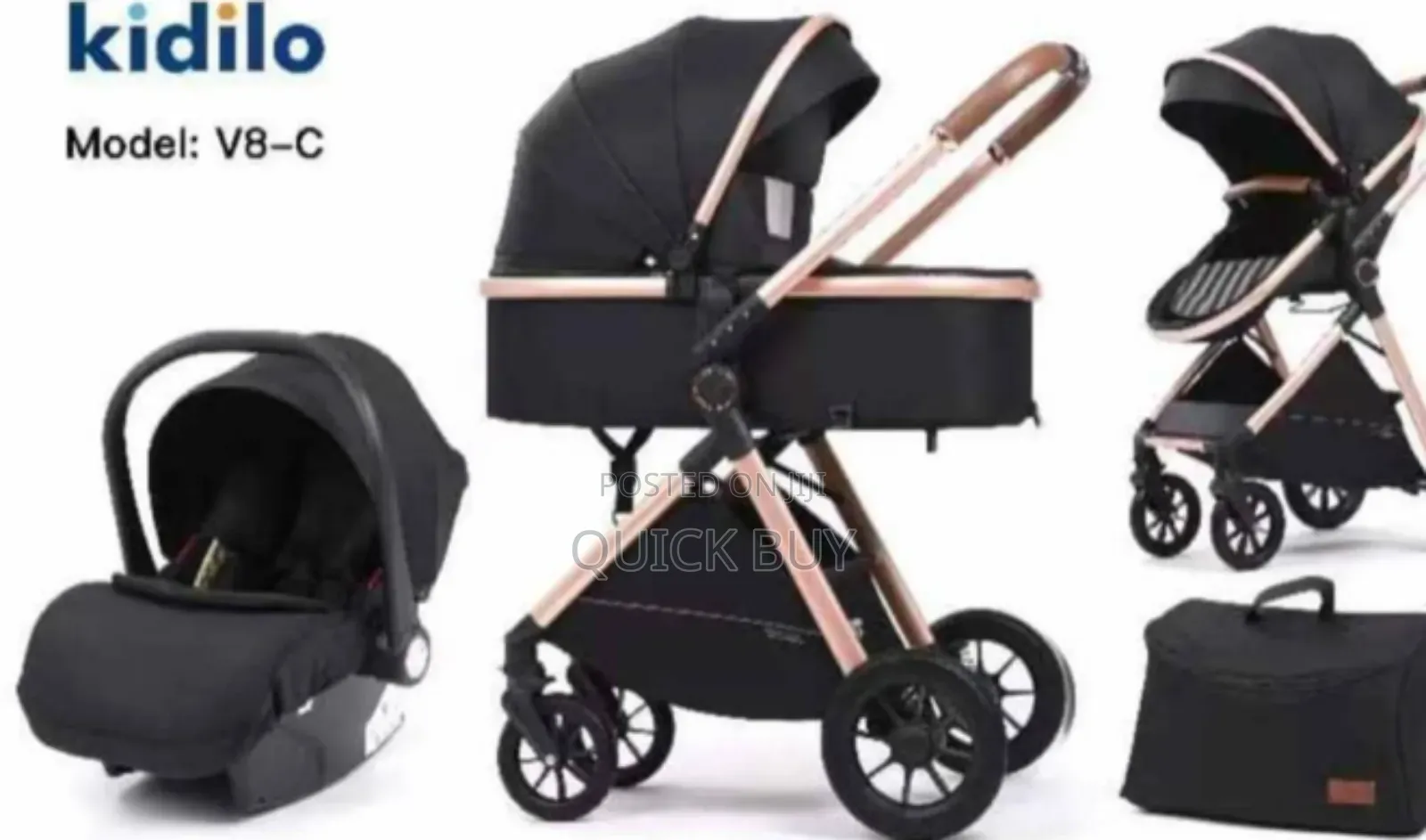Upgraded Baby Stroller Foldable Luxury , Detachable Bassinet