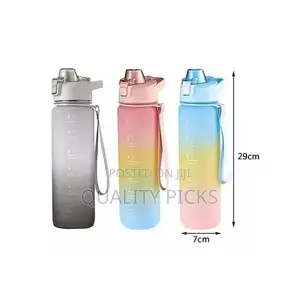 1L Time Marked Fitness Jug Outdoor Frosted Water Bottle