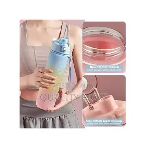 1L Time Marked Fitness Jug Outdoor Frosted Water Bottle