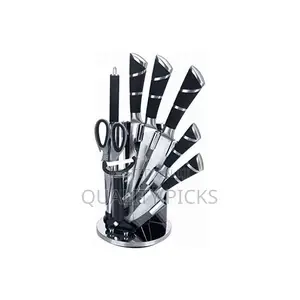 9 PCS Kitchen Knife Set With 360° Rotating Acrylic Stand