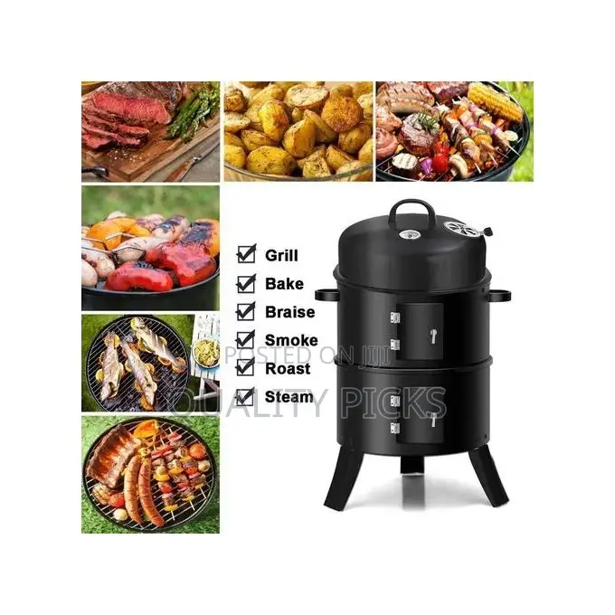 3-in-1 Charcoal Grill BBQ Smoker