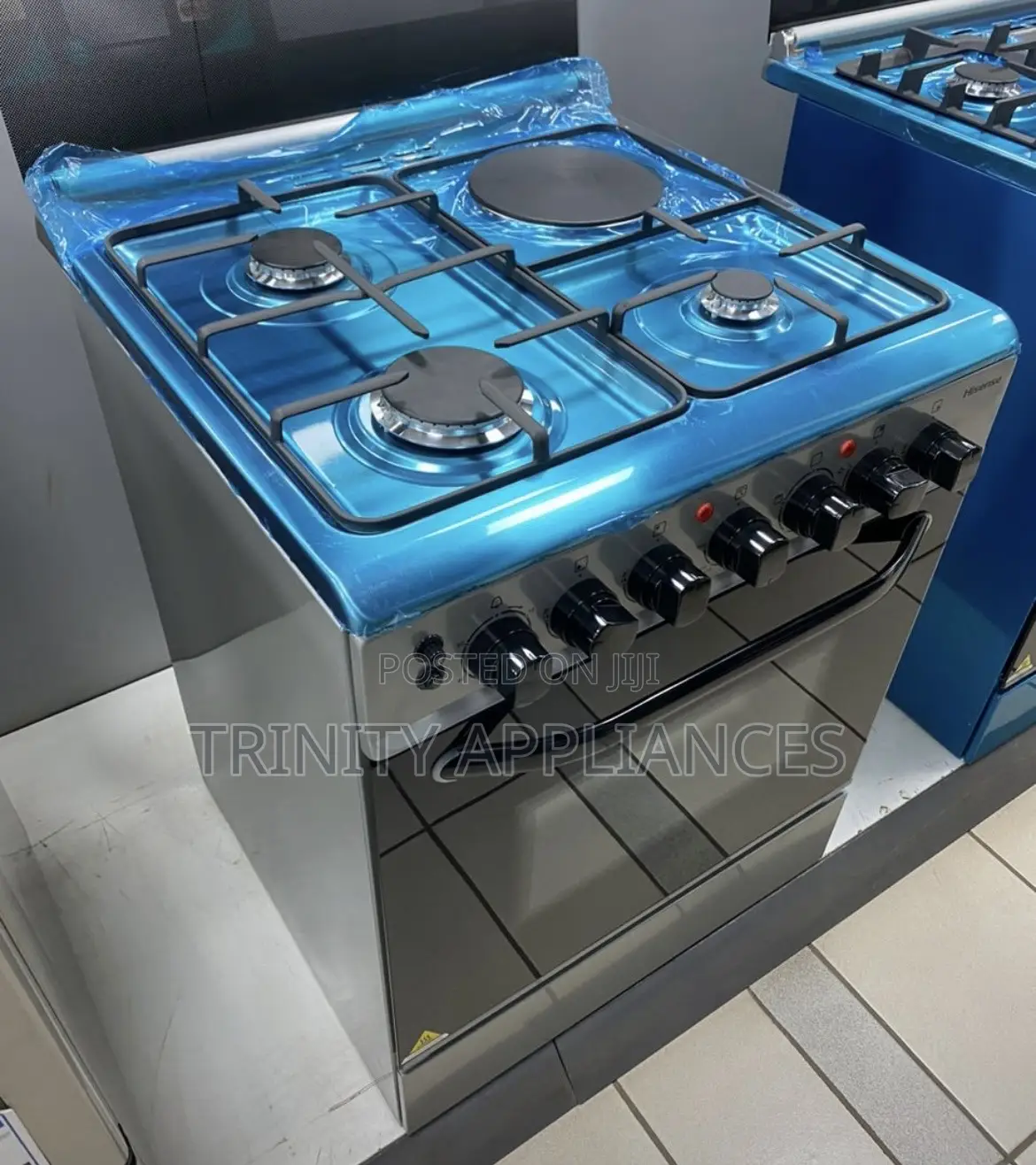 Hisense 60x60cm Cooker; 3 Gas Burners + 1 Electric Hotplate