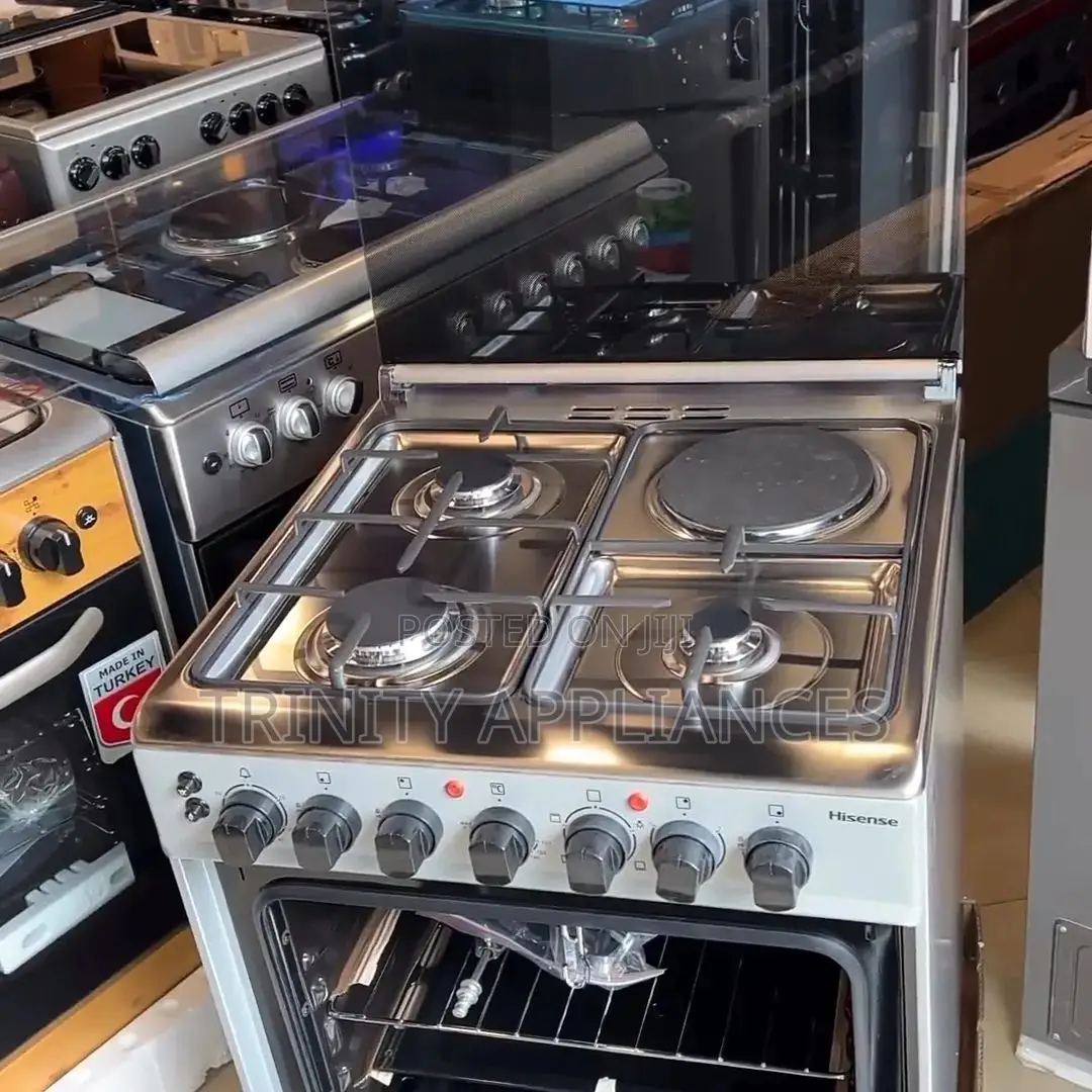 Hisense 60x60cm Cooker; 3 Gas Burners + 1 Electric Hotplate