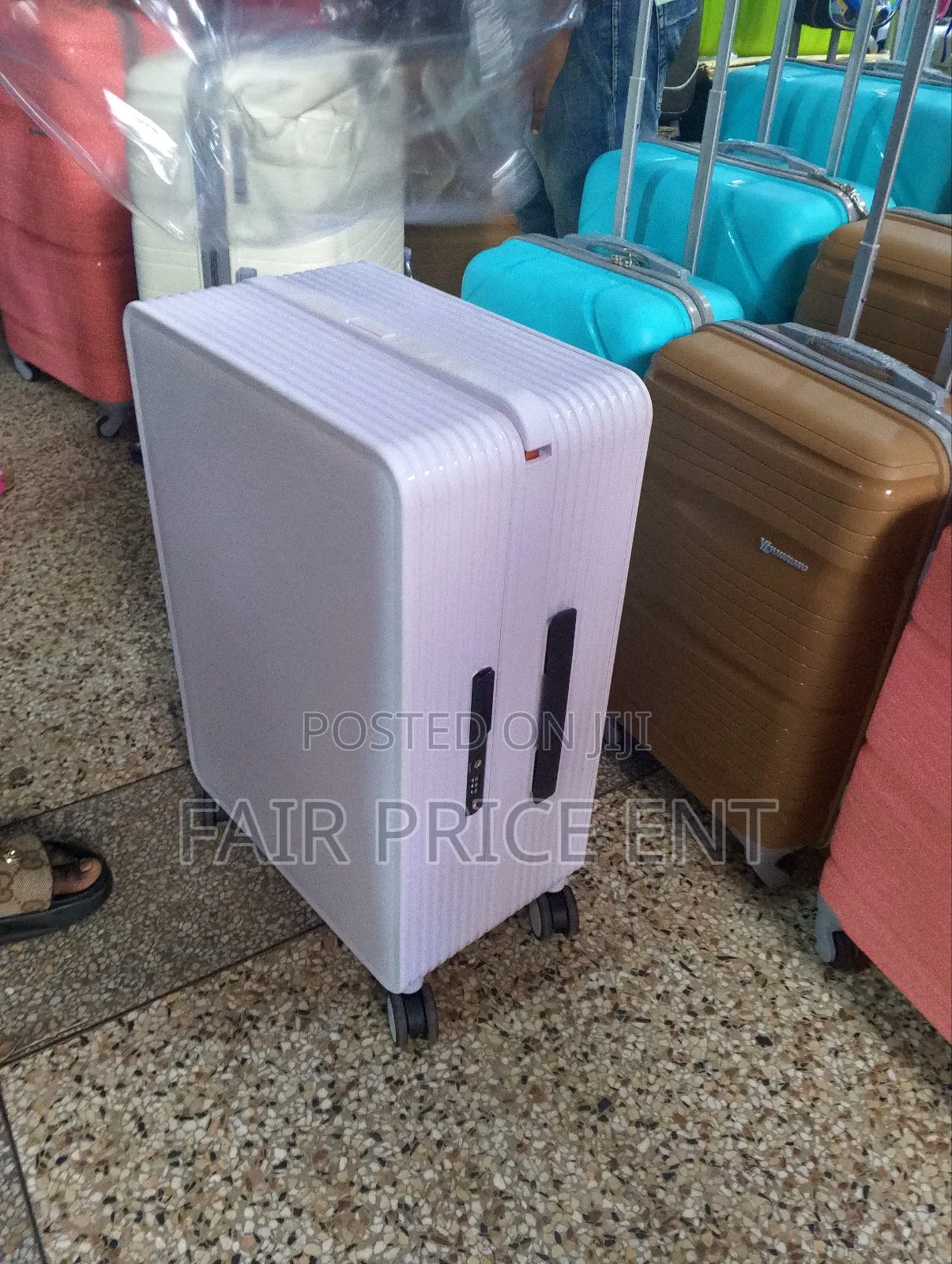Noble Rubber Suit Cases. Large. ( White)