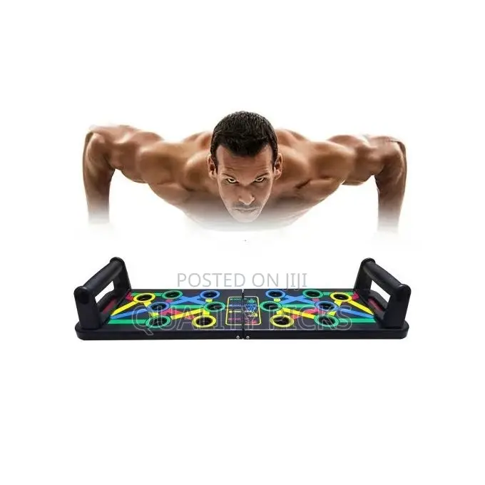 Foldable Push Up Board Rack for Fitness, Black