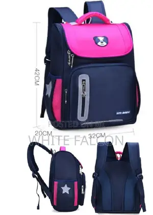Water Resistant, Large Capacity, Durable School Bag-Pink