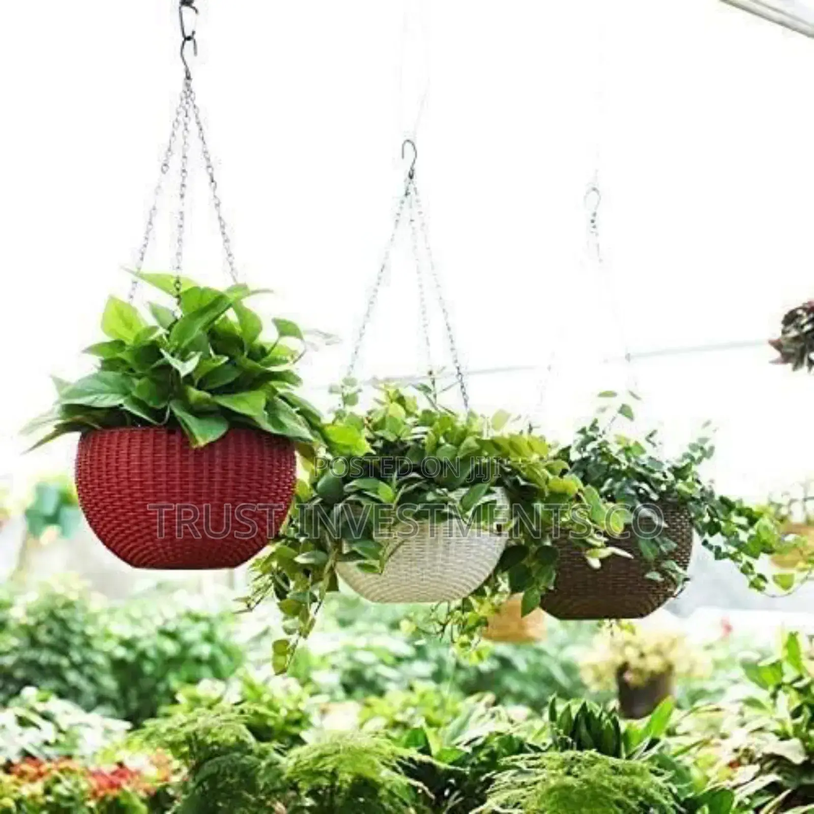 Plastic Woven Hanging Planter for Flowers Decoration Plants-