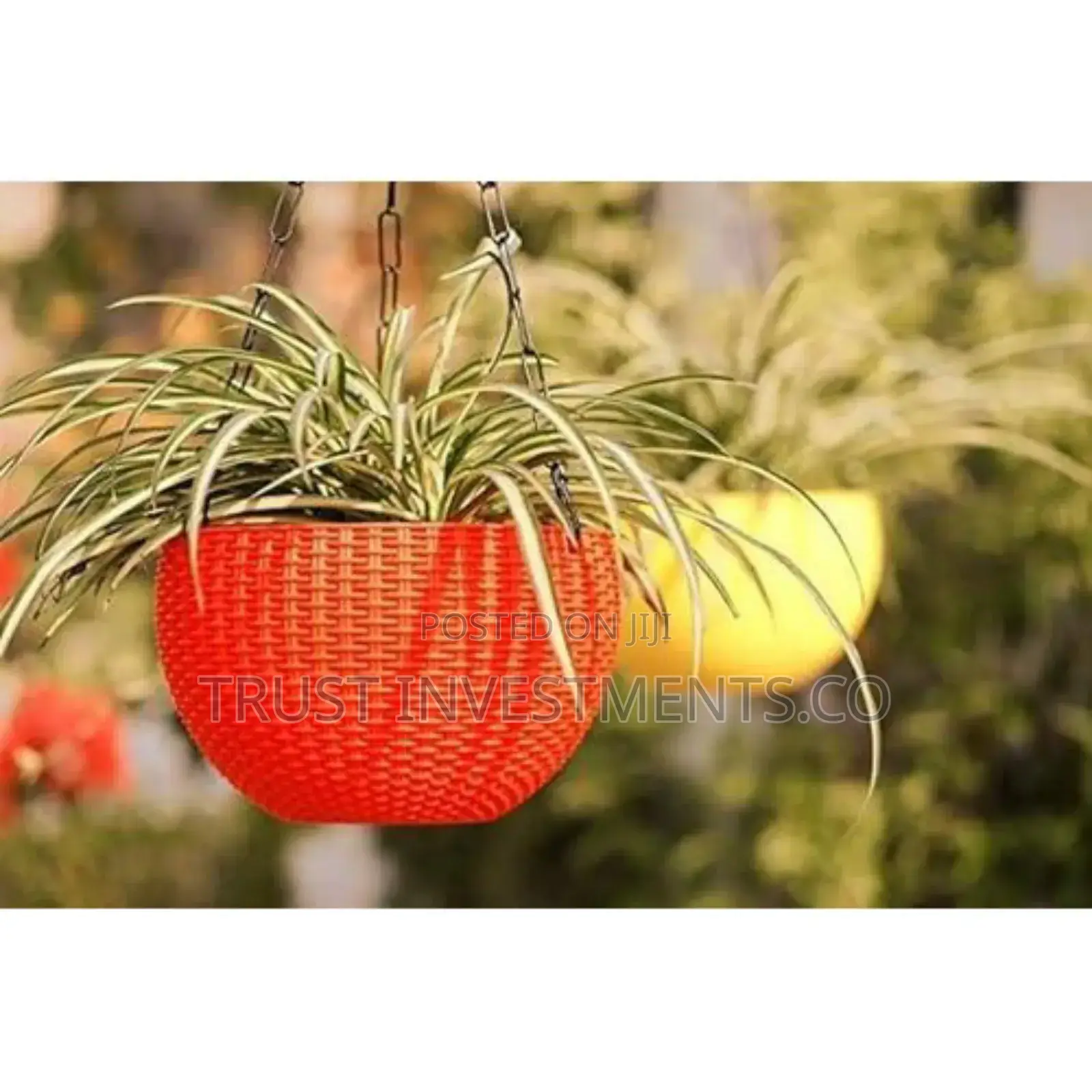 Plastic Woven Hanging Planter for Flowers Decoration Plants-