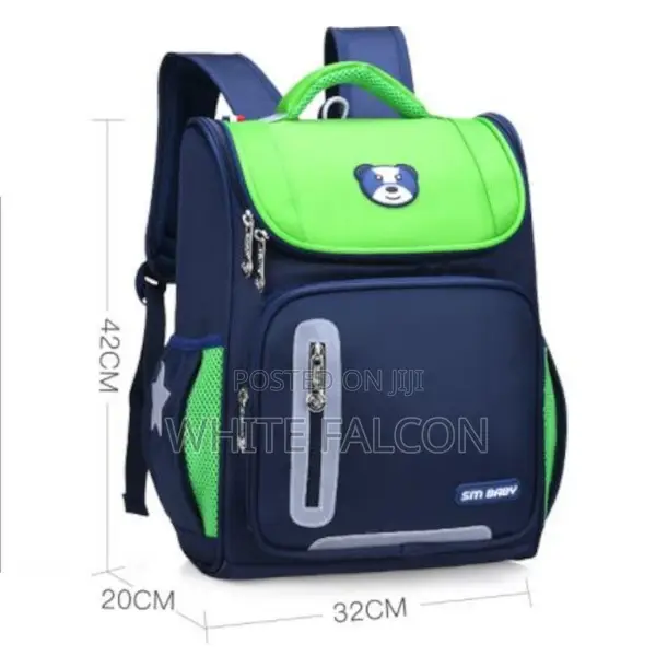 Large Capacity Water Resistant Durable School Bag- Green