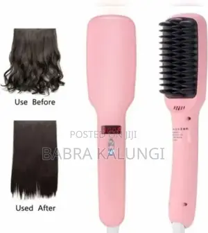 Ionic Hair Straightener Brush Comb 2 in 1 PTC Heating