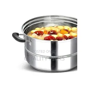3 Layer Stainless Steel Saucepan and Steamer Soup Pot,28cm