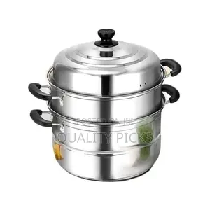 3 Layer Stainless Steel Saucepan and Steamer Soup Pot,28cm