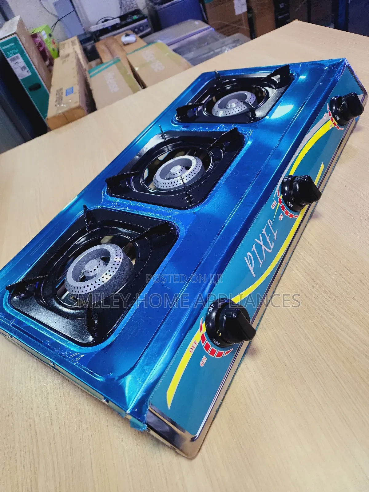 Pixels Stainless Steel Tripple Gas Burner
