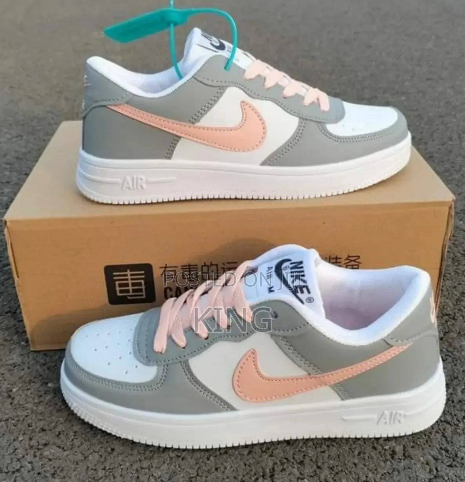 Nike Air Force 1 Low White Pink Grey Premium Sneakers